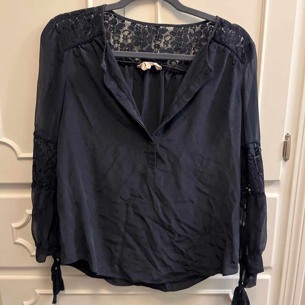 Rebecca Taylor blouse, size 4, navy blue